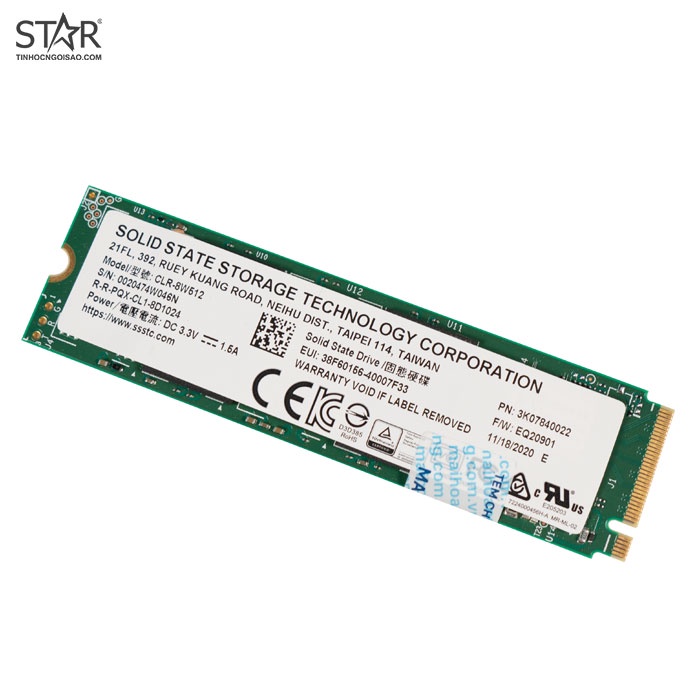 Ổ cứng SSD 512G Toshiba SSSTC NVMe PCIe M.2 2280 (CLR8W512)