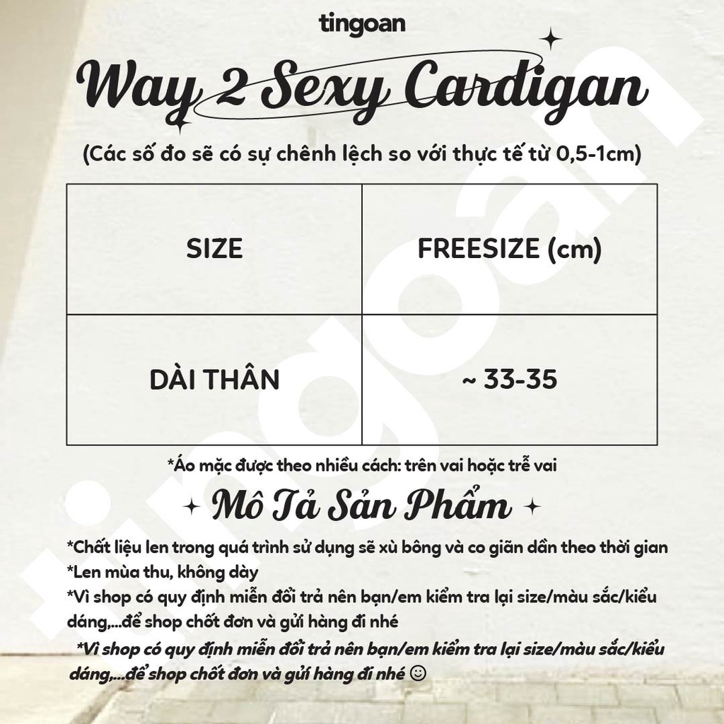 TINGOAN® - Áo set cardigan tặng kèm quây len xù xám WAY 2 SEXY V2XM/GR