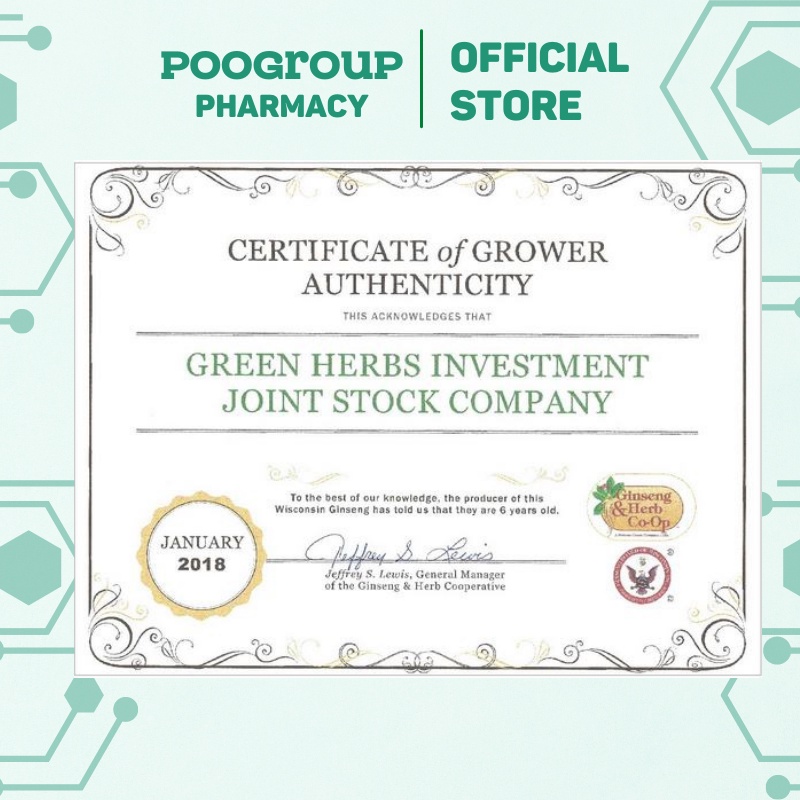 Củ nhân sâm Wisconsin Hoa Kỳ – Nguyên Củ Green Plus