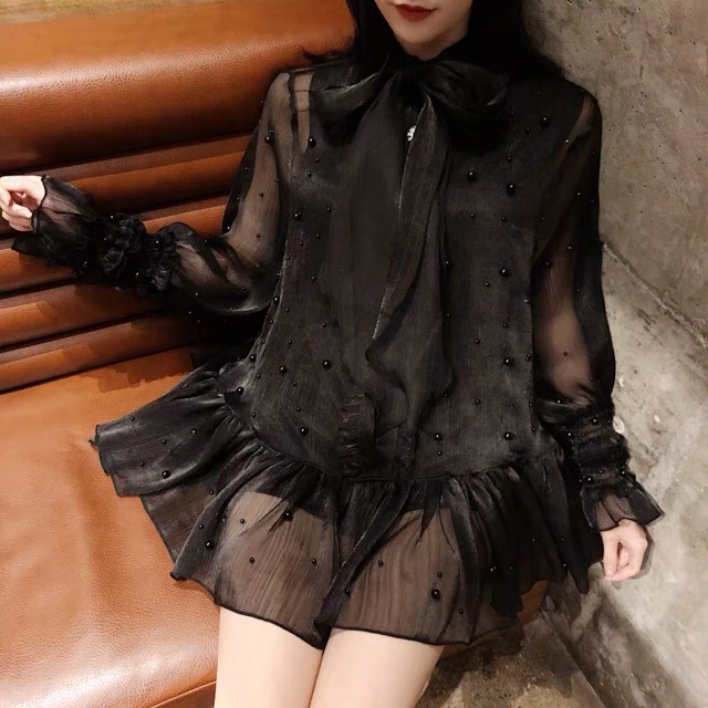 Váy Voan Nhũ kim tuyến Style Hàn cực chất