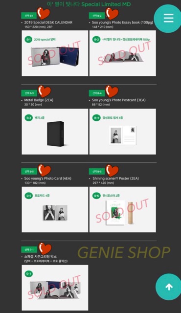 *Có-Sẵn* Bộ Ảnh SNSD SOOYOUNG Photocard Huy Hiệu