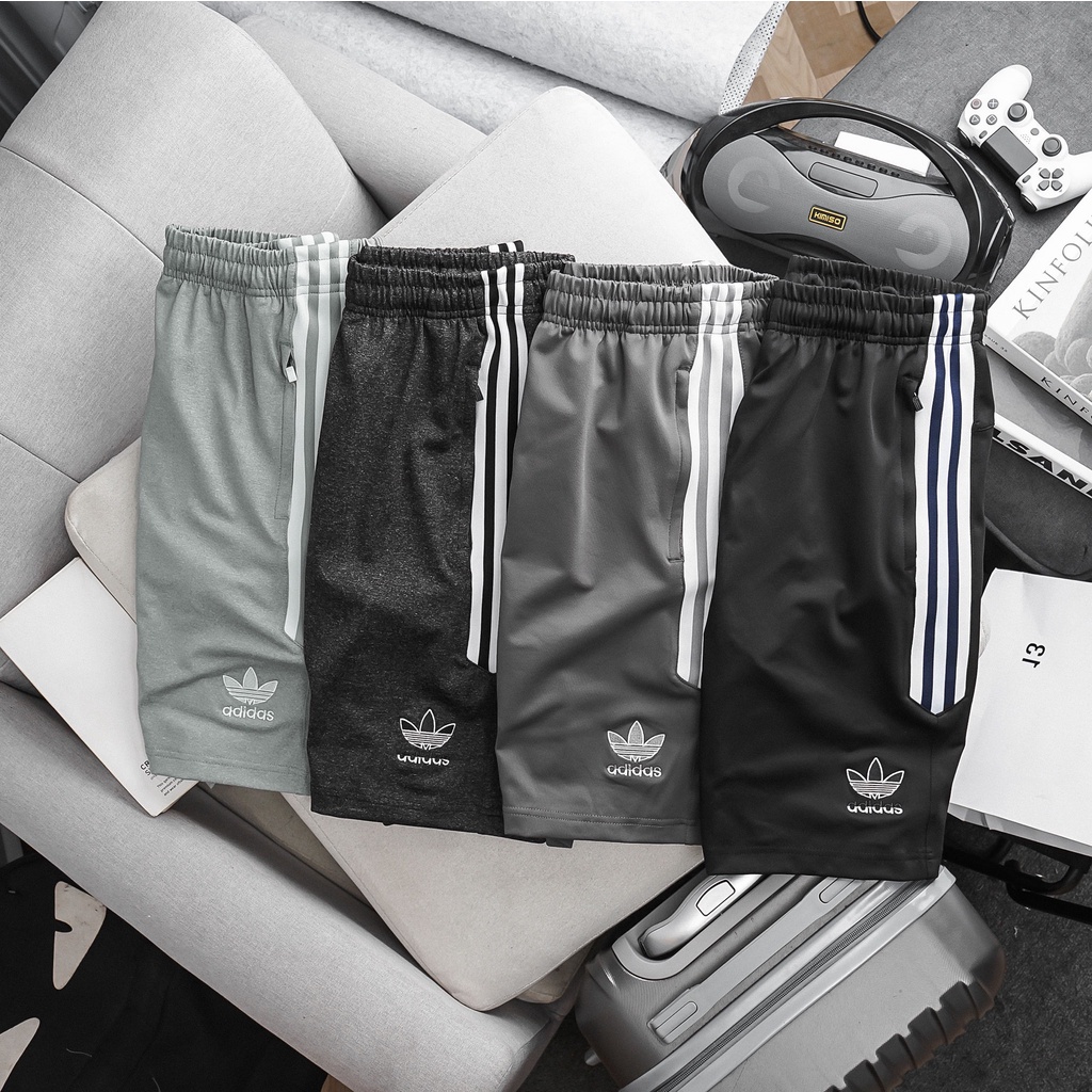 Quần Short A.D.I.D.A.S 3 sọc thằng logo 3 Lá