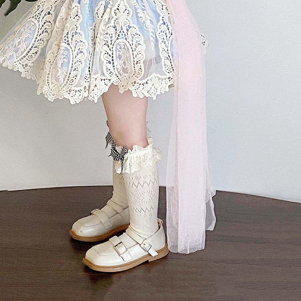 Đôi Vớ Lưới Rỗng Đính Nơ Phong Cách Lolita Nhật Bản Đáng Yêu Dành Cho Bé Gái