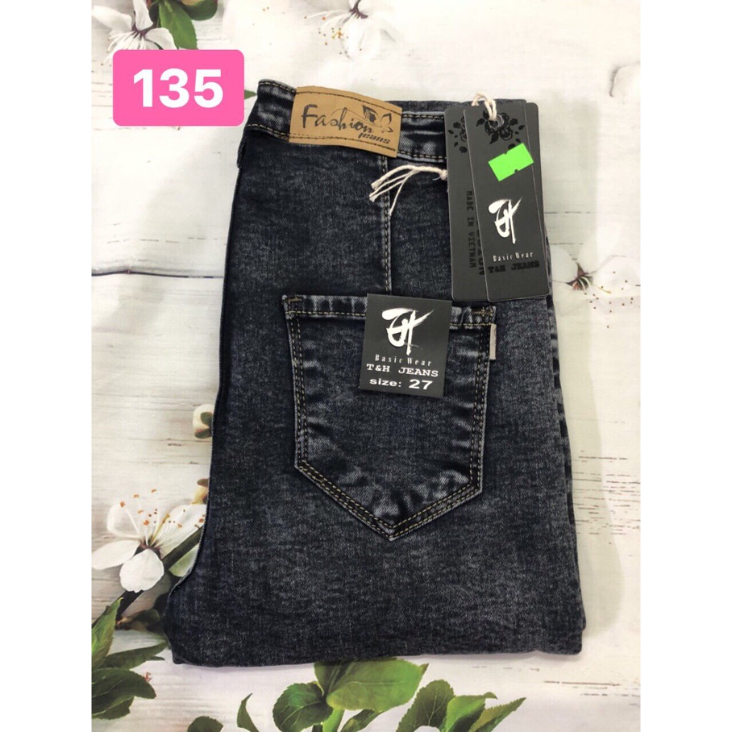 QUẦN JEAN NỮ LƯNG CAO XÁM VÂN TRƠN ( CÓ SIZE ĐẠI 26-33 )