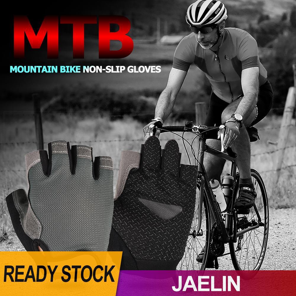 Găng tay thể thao hở nửa ngón phối lưới thoáng khí chống trượt cho nam nữ