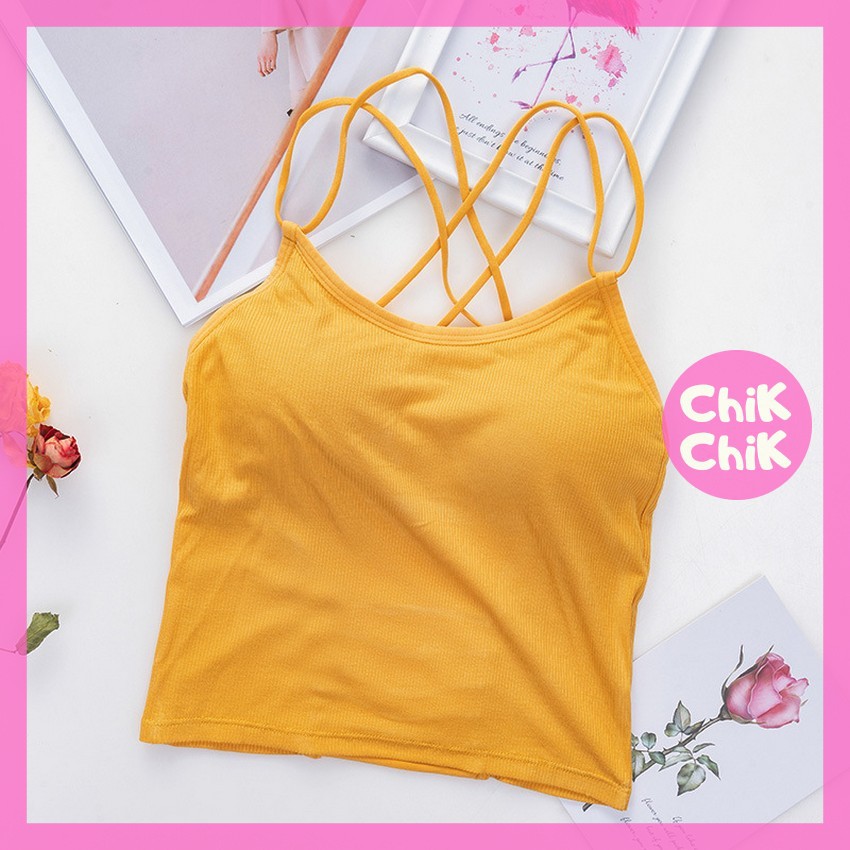 Áo dây chéo lưng nổi bật dạo phố kết hợp tập Gym, Yoga - ChikChikshop AL018