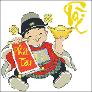Tranh Thêu Chữ Thập Tài