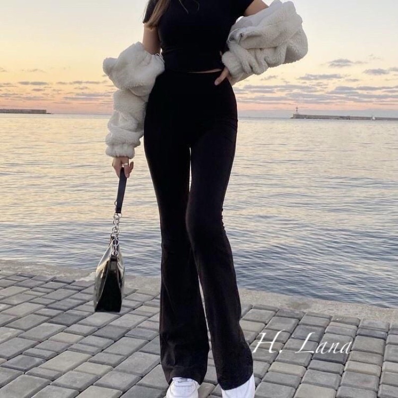 Quần Loe Cotton 3 màu hack dáng