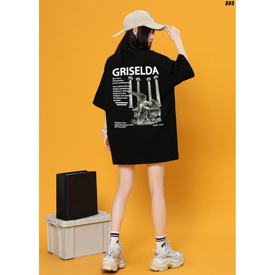 Áo thun nam nữ tay lỡ unisex HY KOREA form rộng GRISELDA 885.