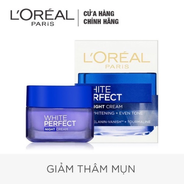 Kem dưỡng da trắng mượt đều màu ban đêm L'Oreal Paris White Perfect 50ml (Kem đêm)