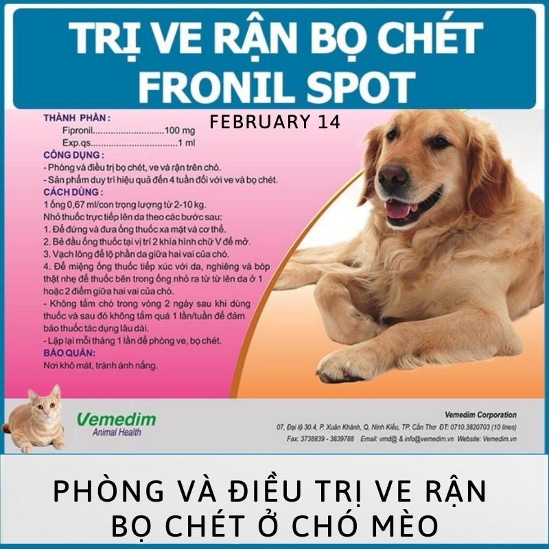 Nhỏ gáy trị ve rận ,bọ chét Fronil Spot cho Chó mèo,thú cưng - familypetshop.vn