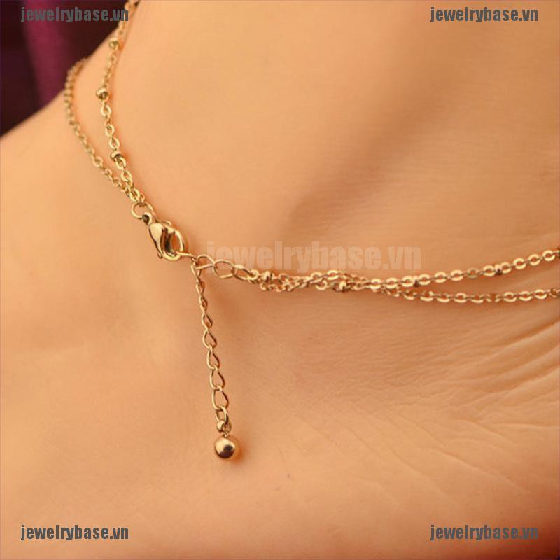 [Base] Sexy Gold Tone Love Heart Ankle Bracelet Double Layer Chain Foot Anklet [VN] | BigBuy360 - bigbuy360.vn