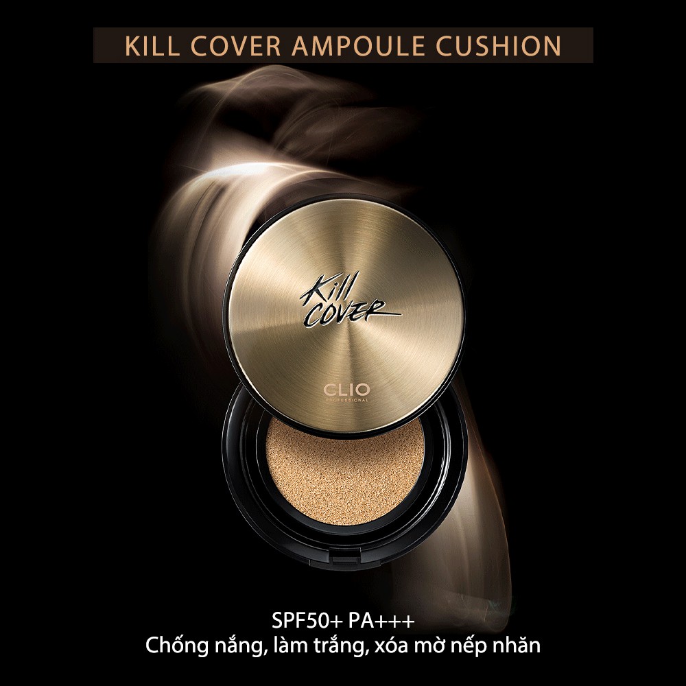 Kem Nền Dạng Nước Clio Kill Cover Ampoule Cushion Set 004 Ginger 15g x 2