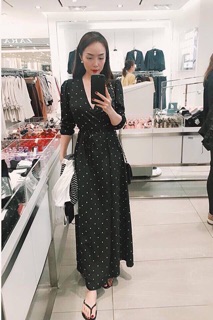 Đầm maxi chấm bi