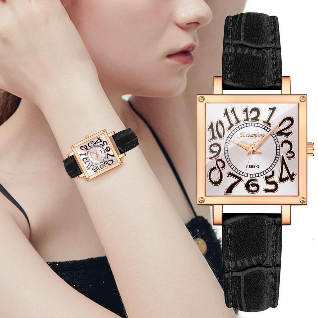 Đồng hồ dây da mặt vuông thời trang dành cho nữ