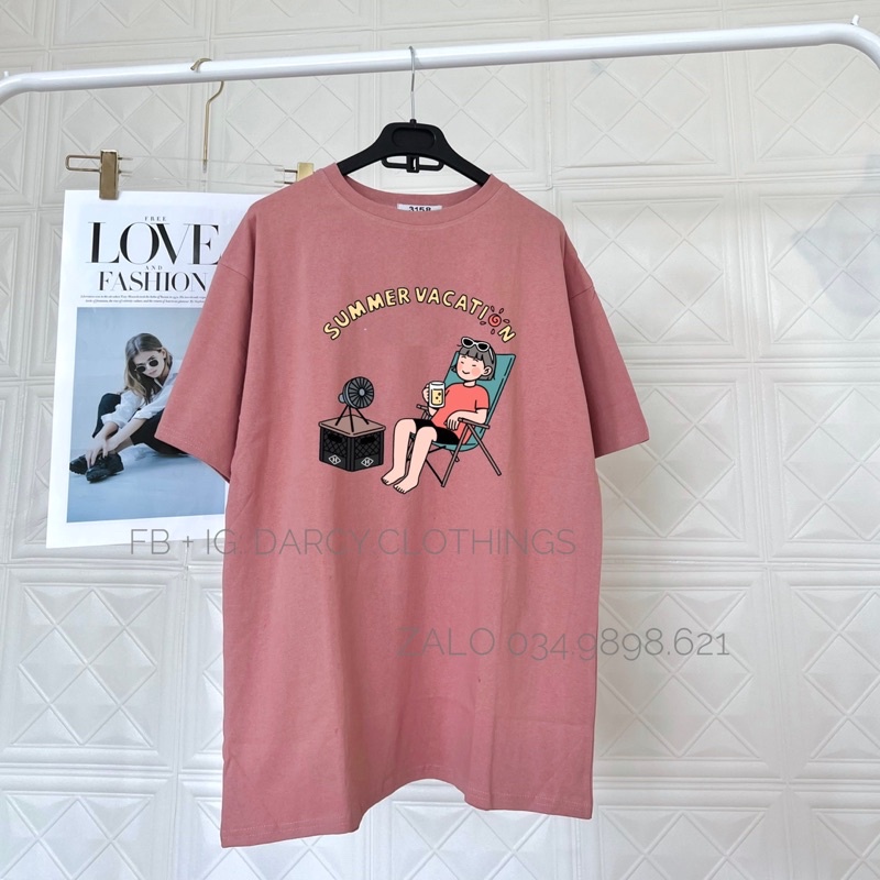 áo thun 3158 Summer vacation ✨ FREESHIP ✨ áo thun cotton tay lơ