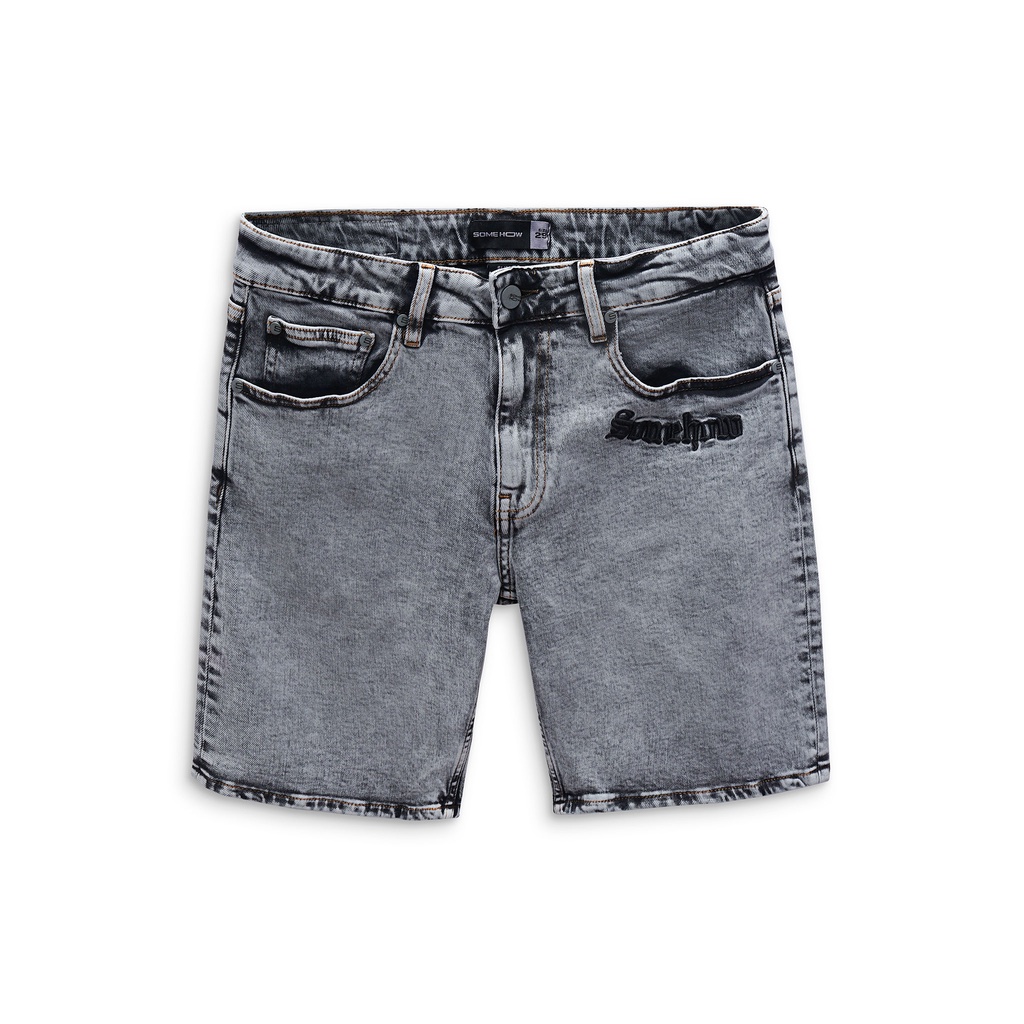Quần Short Nam SlimFit Embroidery Gray , Chất Denim Thoải Mái , QD003272 , SOMEHOW