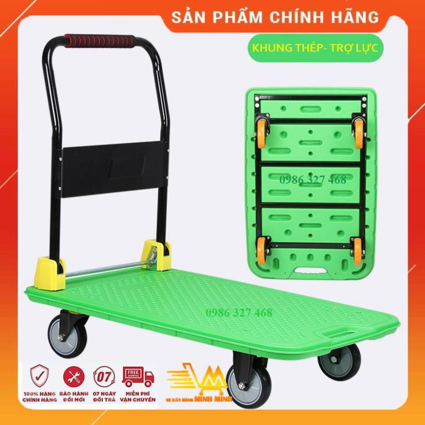 [BH 12TH- Loại 1 Tốt Nhất] Xe Đẩy Hàng 150 kg, Xe Đẩy Hàng 4 Bánh Maxkiwi PT0089 Mới- Bánh Xe Chống Ồn, Tay Đẩy Gấp Gọn