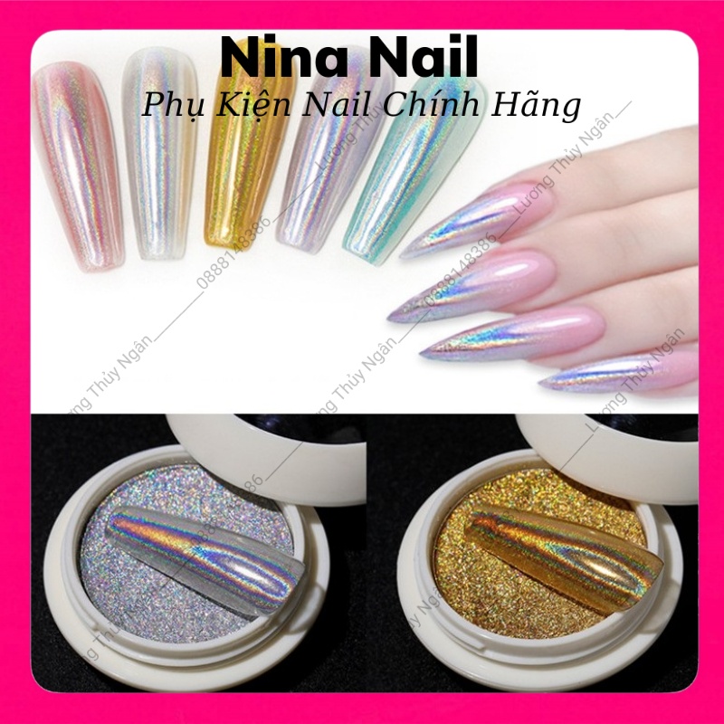 Tráng Gương Cầu Vồng Nail Trang Trí Móng