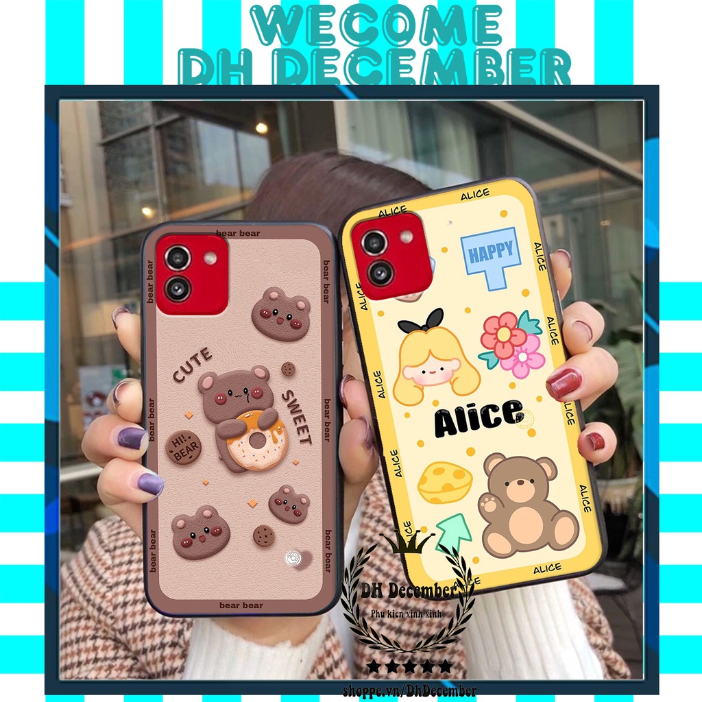 Ốp lưng Samsung A03 / A04 in hình 3D GẤU HỒNG-GẤU BEER -CỰC XINH-RẺ