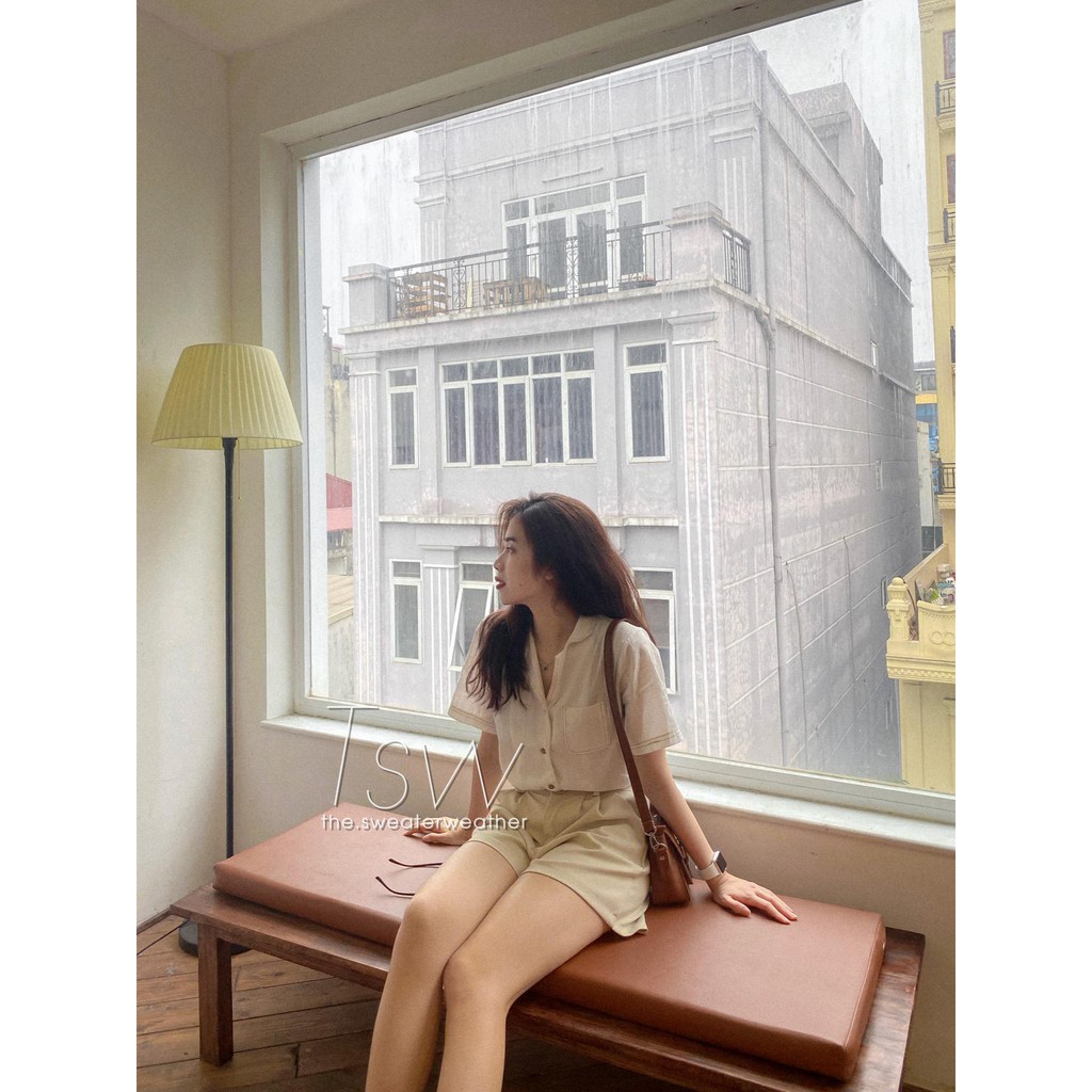 [Mã WASKT304 giảm 15% tối đa 30K đơn 99K] Áo sơ mi cổ pijama đũi xước chỉ nổi (Ảnh thật) | BigBuy360 - bigbuy360.vn