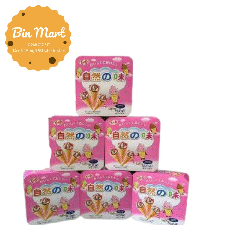 Bánh  ốc quế kem Nhật hộp giấy  4 vị