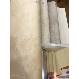 Giấy dán tường trơn vân sước giả xi măng, phòng ngủ,phòng khách,giấy lụa Không keo công nghệ đức
