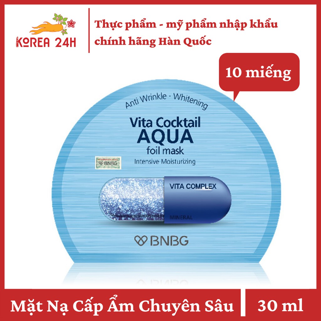 Mặt Nạ  BNBG Vita Cocktail Aqua Foil Mask ( 10 miếng x 30 ml )