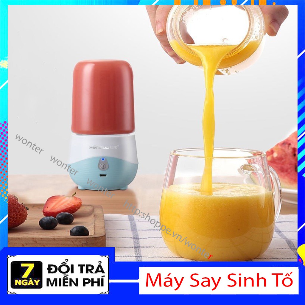 (6 LƯỠI) Máy Say Sinh Tố  Mini Cầm Tay Dùng Sạc Điện, Máy Xay Đa Năng 300Ml - wonter