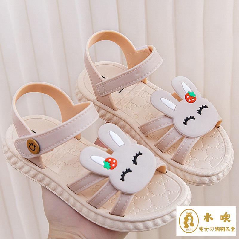 Sandal Đế Mềm Chống Trượt Hở Ngón Hình Thỏ Dễ Thương Dành Cho Bé Gái
