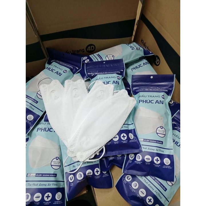 [Giá tốt] SÉT 50 Khẩu trang 4 lớp KF94 Phúc An kháng khuẩn chống bụi đạt tiêu chuẩn N95