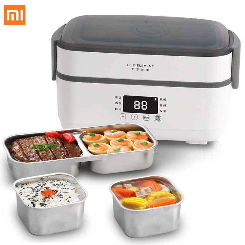 Hộp cơm điện Xiaomi Life Element MỚI 1.5L Nồi cơm điện di động DFH-F36 Hộp cơm văn phòng cách nhiệt ngoài trời 304 lót