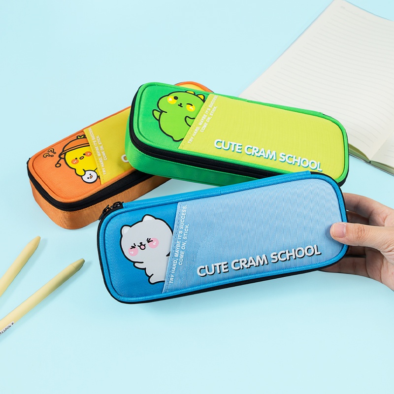 Túi đựng bút GuangBo Cute Cram School cao cấp 2 khoá H0001