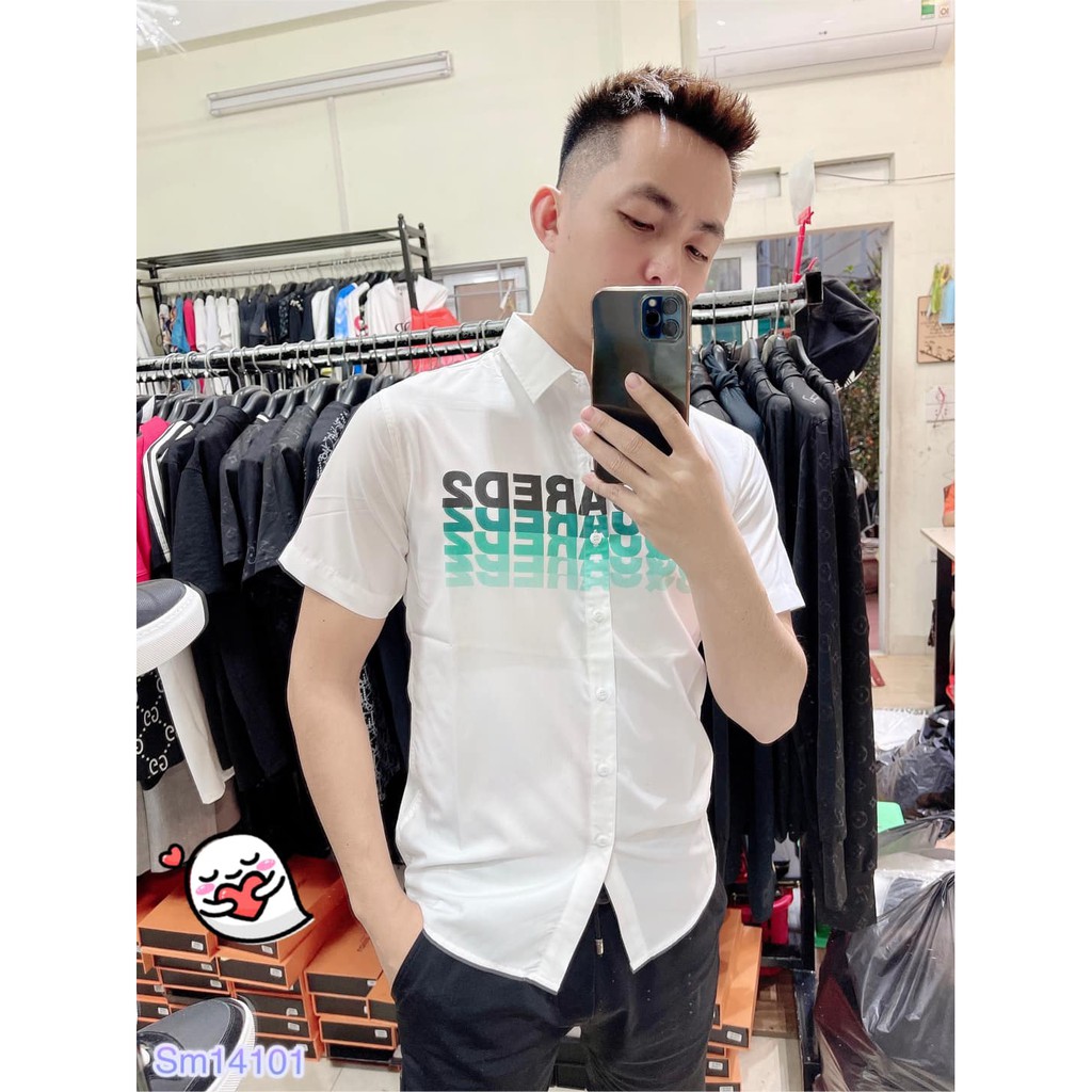 Sơ mi cộc Dsq nam_ Đẳng cấp thời trang nam, vải lụa min cực chất