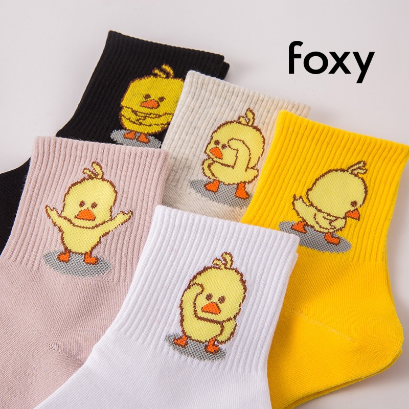 Tất Nữ Cổ Ngắn Vớ Nữ Cổ Ngắn Vịt Vàng Dễ Thương Hottrend Foxy - FOS019