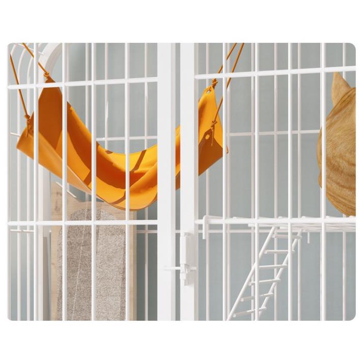 Lồng mèo nan ống 3 tầng Size L cao 1m3 (tặng võng mèo) Biệt thự cho mèo ở Chuồng mèo có bánh xe