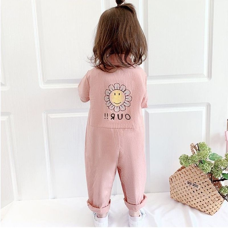 Hàng Mới Về Bộ Áo Liền Quần 2022 Vải Cotton Mỏng Màu Trơn Thời Trang Mùa Hè Cho Bé Gái