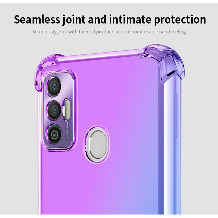 Ốp Điện Thoại Silicon Tpu Mềm Trong Suốt Chống Rơi Màu Gradient Cho Tecno Spark 7 7 Pro 7t Pova 2 Camon 17 Pro 17p