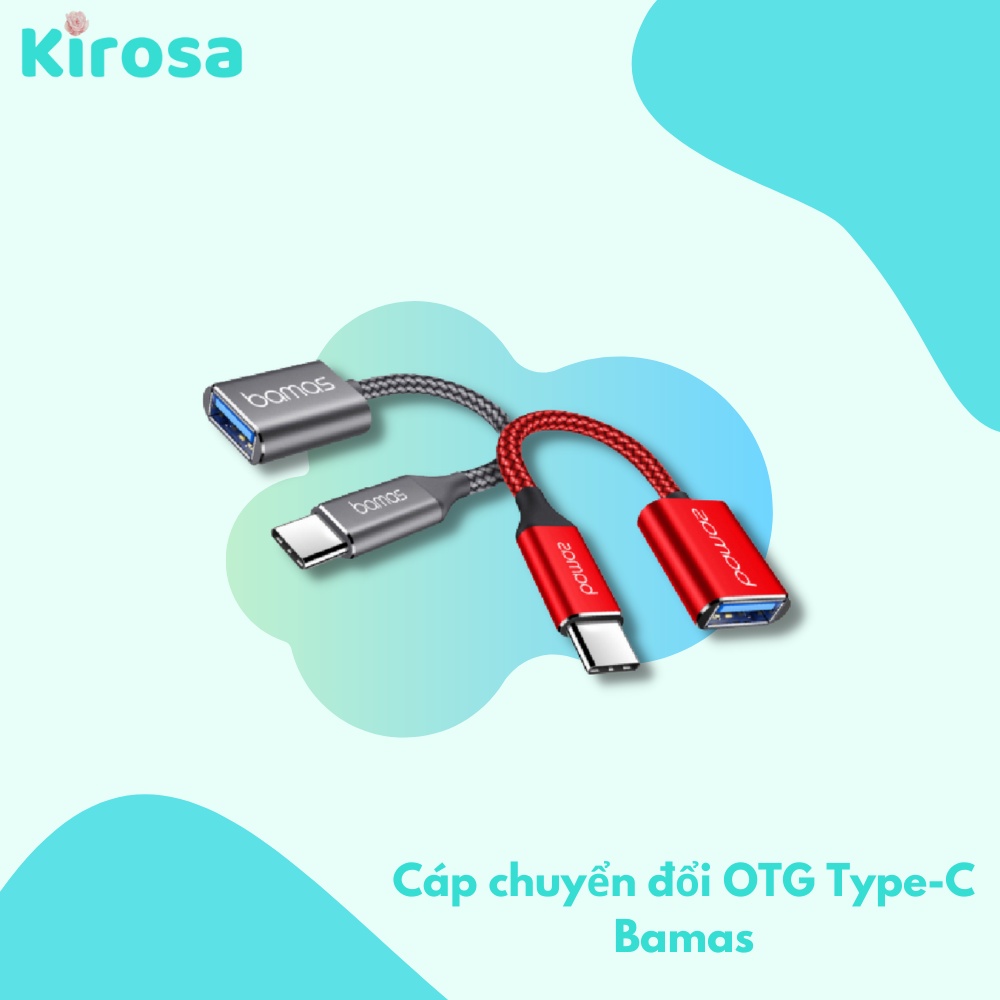 Cáp chuyển đổi OTG Type-C BC022 Bamas - Chuyển đổi từ USB sang Type-C - USB 3.0 truyền tải dữ liệu tốc độ cao