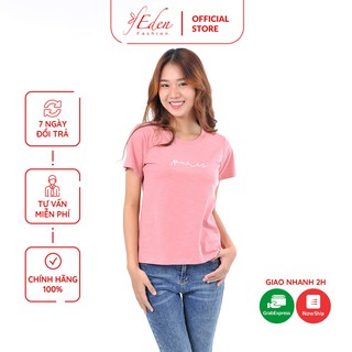 Áo thun phông nữ thời trang Eden tay ngắn cổ tròn thêu chữ freesize cotton thoáng mát - AT097