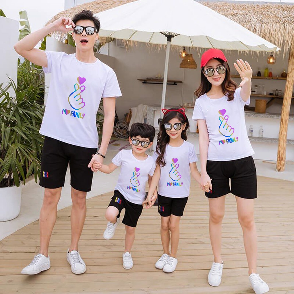 [ FASHSALE GIA ĐÌNH LÀ ĐIỀU TUYỆT VỜI NHẤT]Áo thun Gia Đình Phản Quang Thả Tim Family GD05-Chất thun cotton 4 chiều co g