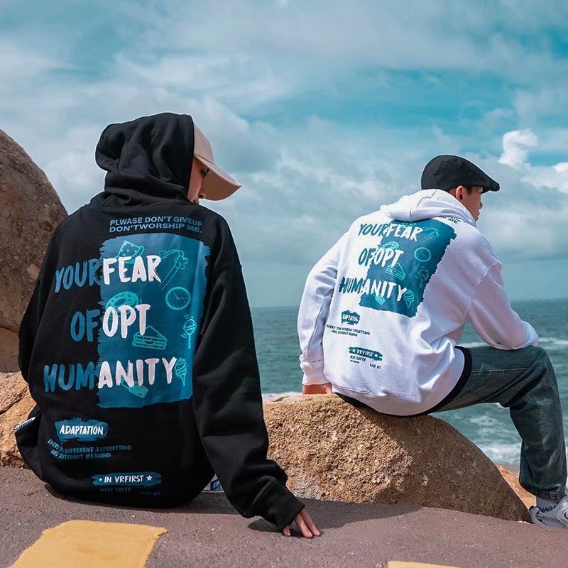 2 Colors【M-XXL】Sweatshirt Printing Long Sleeve Hoodie Sweater Outerwear Loose Coat Couple Outfit Casual | BigBuy360 - bigbuy360.vn