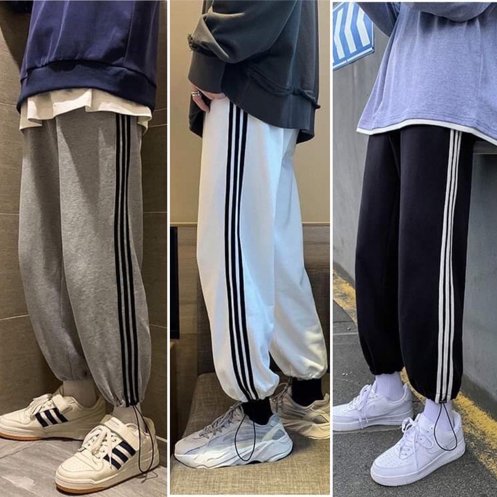 Quần JOGGER 3 SỌC nỉ bông unisex phom to chất nỉ ngoại dày dặn giá siêu rẻ