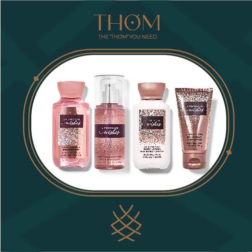 A THOUSAND WISHES  | MINI SET TRAVEL SIZE Tắm Dưỡng Xịt Thơm Toàn Thân Bath &amp; Body Works