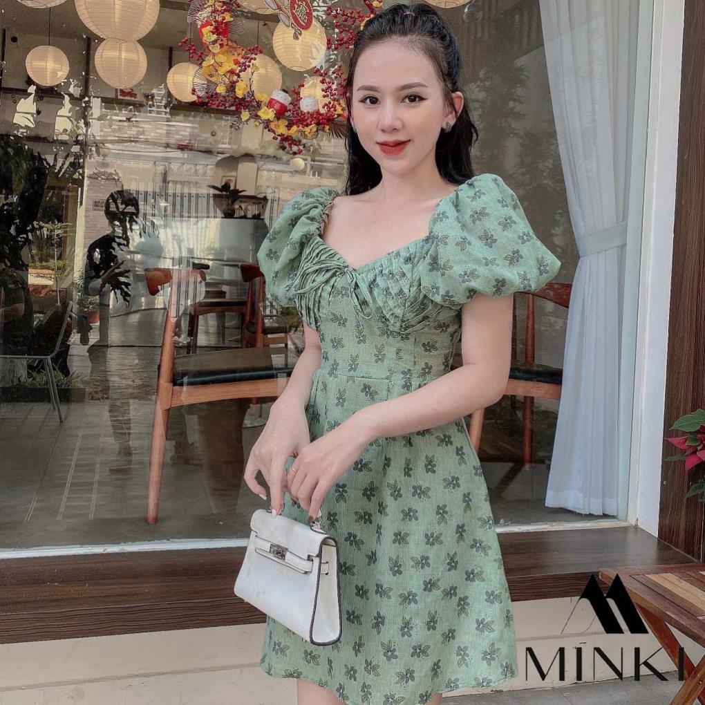 [TTTK] ĐẦM XẾP LY NGỰC TAY BỒNG - CHẤT LIỆU CAO CẤP - MÀU XANH / TRẮNG | BigBuy360 - bigbuy360.vn