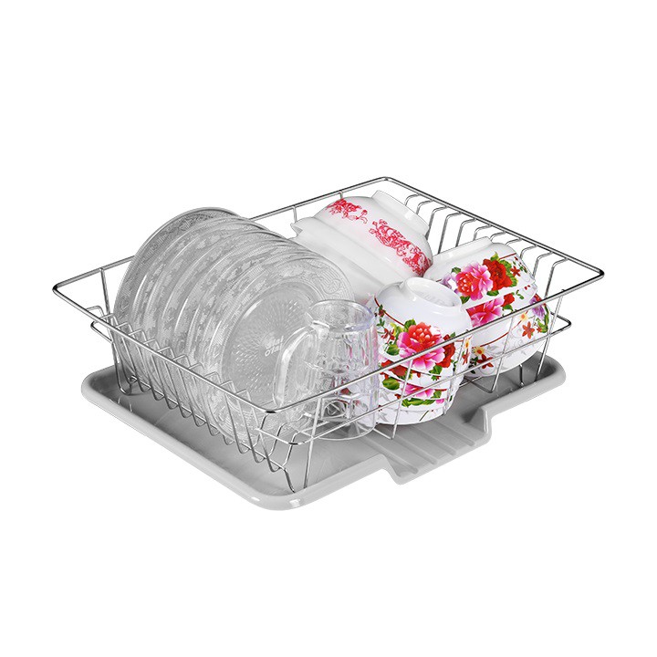 Rổ Úp Chén Có Khay Thoát Nước Để Bồn