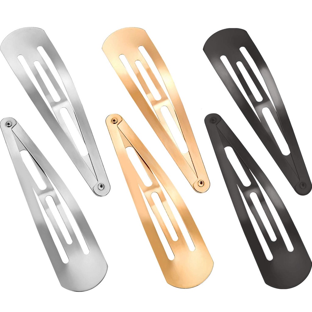 Kẹp tóc BB bằng kim loại màu đen bền bỉ tiện dụng cho nữ