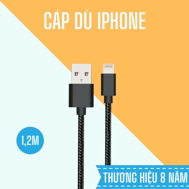 Cáp sạc IP bọc dù 1,2m