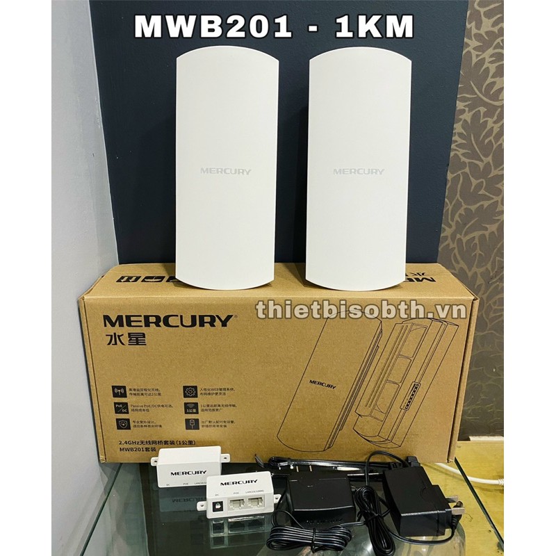 BỘT HU PHÁT WIFI KHÔNG DÂY NGOÀI TRỜI  MERCURY MWB201 1KM VÀ MWB505 5KM DÙNG CHO CAMERA, KÉO MẠNG | BigBuy360 - bigbuy360.vn