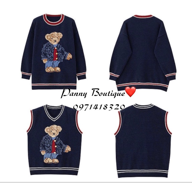 Áo len gấu nữ sinh, style ulzzang Hàn Quốc 🌻 Panny Boutique🌻